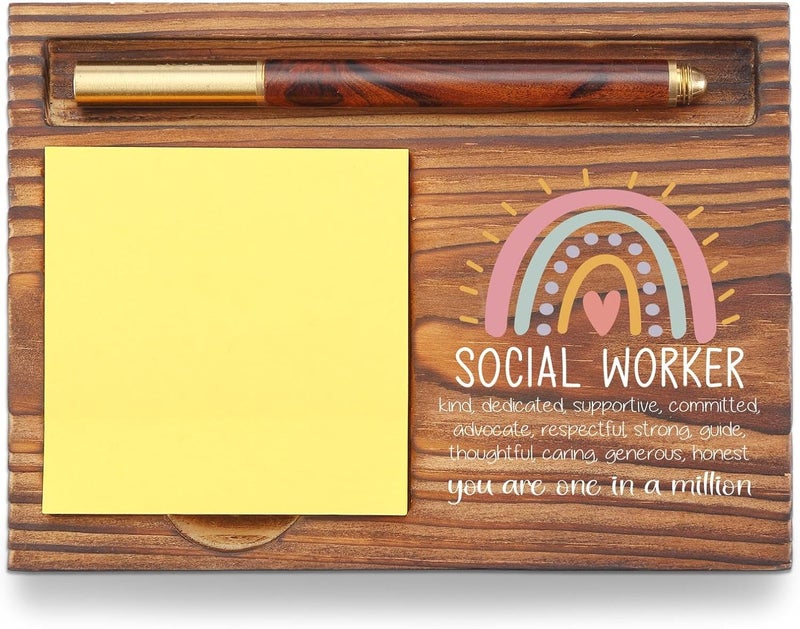 YODOCAMP Social Worker Gift Sticky Note Holder, Social Work Appreciation Week Gifts, School Social Worker Teacher Thank You Gifts, Social Worker Graduation Gift Self-Stick Note Pad Holders TZP57 - Image 1
